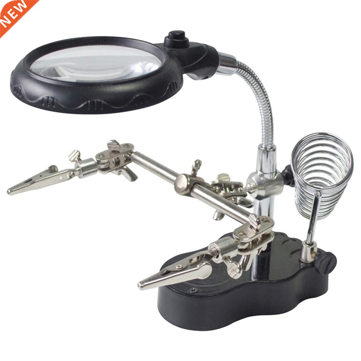 LED Light Soldering Iron Stand Holder Station Clamp Helping