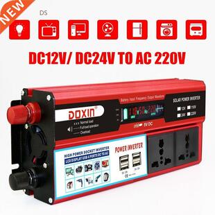 2000W 4 USB Solar Power Inverter DC12/24V to AC 220V Multi