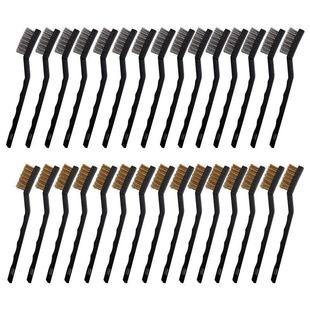 30 Pieces Wire Brush Set, Curved Handle Masonry Brush Wire B