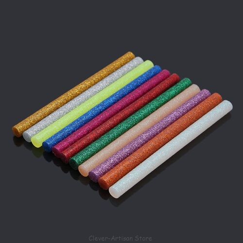 11pcs Hot Melt Glue Stick Mix Color Glitter Viscosity DIY Cr