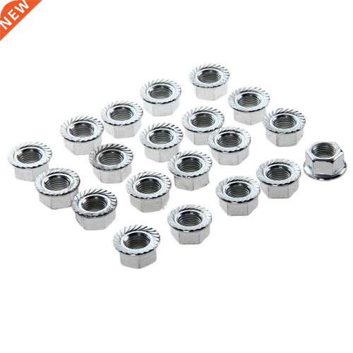 Silver 20 x Flanged Flange Wheel Axle Nuts for Bicycle Bike