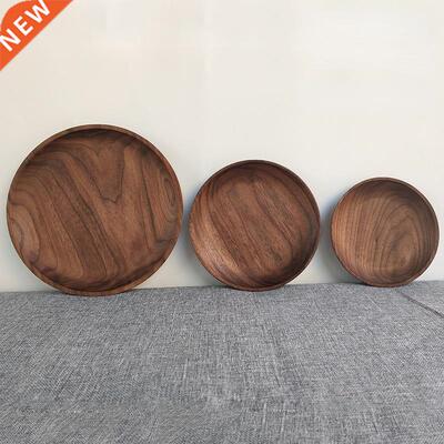 Wood Hand-made Acacia Dinner Plates Unbreakable Round Wood P