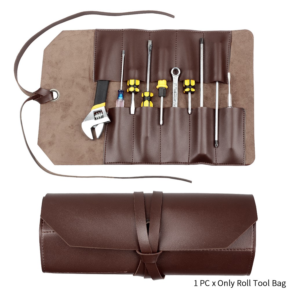 Leather Roll Up Pouch Organizer Storage Gift Fashion Tool Ba