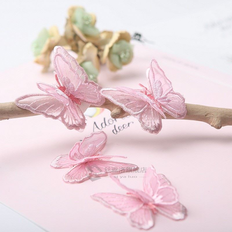 Butterfly Patches D Lace Fabric 4PCS/Set Embroidery 18 Colo