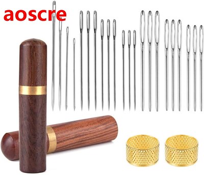 22pcs Large Eye Stitching Needles Hand Sewing Needles Kit wi