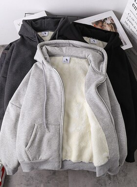Women Winter Hoodies Coat Plush Jackets Solid Color Velvet