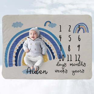 Baby Monthly Record Growth Milestone Blanket Newborn Photogr