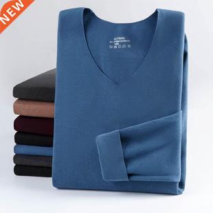 Mens Thermal Underwear Non-marking V-neck For Men Winter Lon