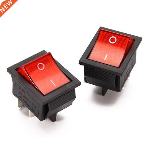 5pcs Red Lp Light Rocker Switch with 4 Pin ON/OFF 2 Positi