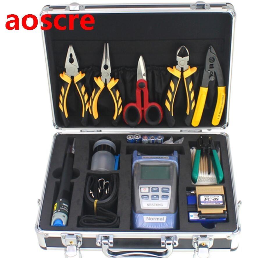 16pcs/s Fiber Optic FTTH Tool Kit with FC-6S Fiber Cleaver a