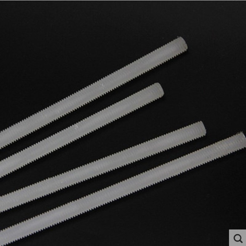 4PCS M6/8/10/12x250mm Nylon plastic Fully threaded rod bar s