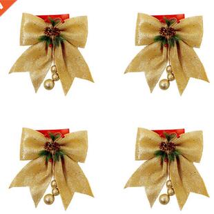 Large Red Sparkling Gold Ribbon for Christmas Tree Decoratio