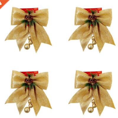 Large Red Sparkling Gold Ribbon for Christmas Tree Decoratio