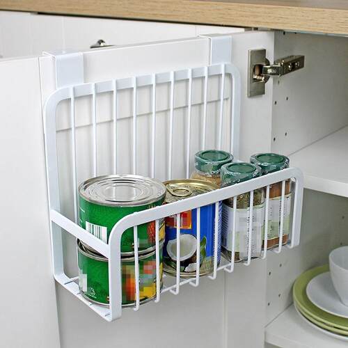 1PC Over The Cabinet Storage Basket Nail-Free Iron Kitchen H