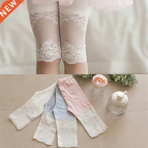 Summer Girls Cropped Trousers Lace Kids Short Pants Little G