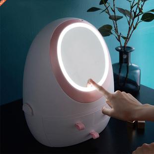 Egg LED Cosmetic Storage Box Mirror Makeup Organizer Detacha