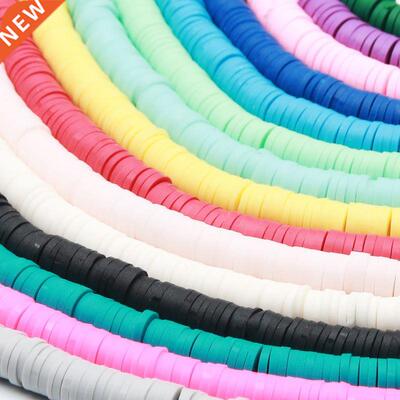 350Pcs/lot 4/6mm Flat Round Polymer Clay Beads Handmade Heis