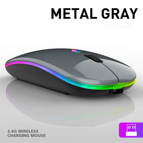 Bluetooth-compatible Wireless With USB Rechargeable RGB Mous