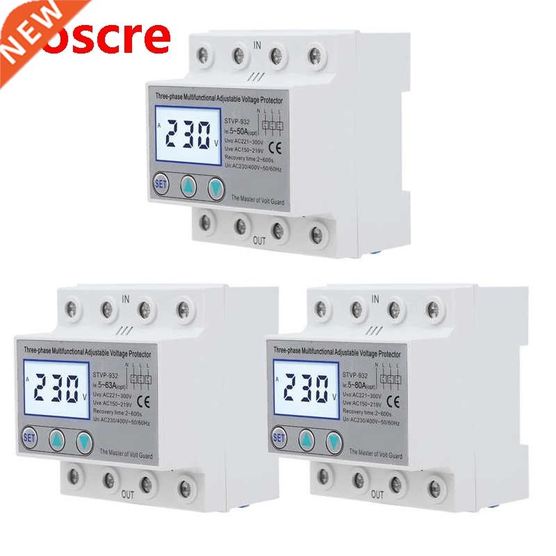 Adjustable Voltage Protector 3 Phase LCD Multifunctional Sel