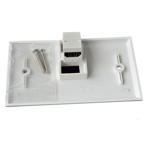 New White Single Port HDMI Wall Face Plate Panel Coupler Out