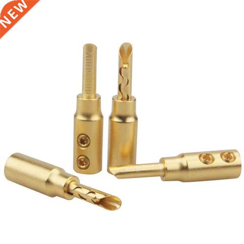 8Pcs Pure Copper Hifi Audio Adapter Sand Plated Gold Banana