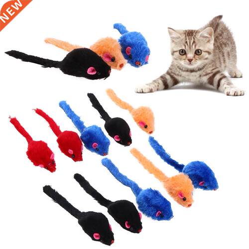 10pcs/lot Mini Colorful Cat Toys Plush False Mouse Toys for