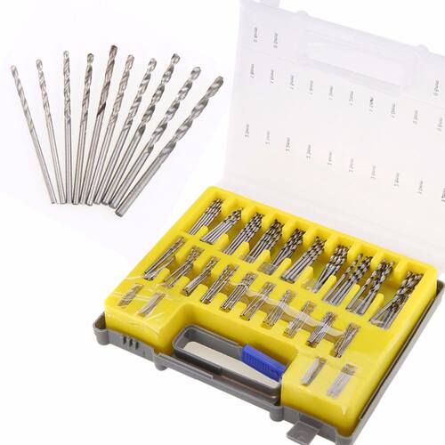 150pcs 0.4-3.2mm Mini HSS Twist Drill Bit Set Micro Power To