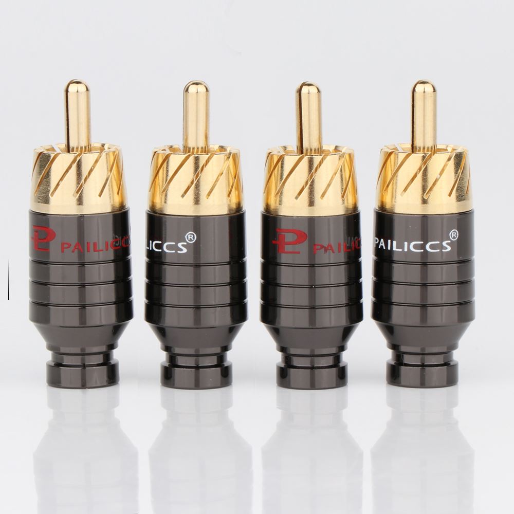 4pcs R1712 Copper RCA Plug Gold Plated Audio Video Adapter C