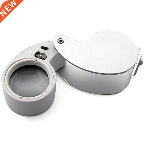 Jewellers Lens Glass Loupe 40X 25mm Eye Magnifier 2 LEDs Lig