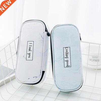 Creative Big Marble Pencil Cases Kawai Leather Pencilcase C