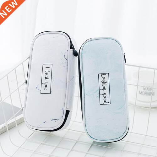 Creative Big Marble Pencil Cases Kawai Leather Pencilcase C