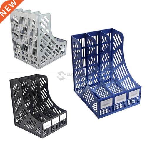 *3 Sections Magazine File Stand Holder Home Office Docut Sto