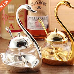 alloy Condiment Pot Seasoning Container Spice Glass Jar Salt
