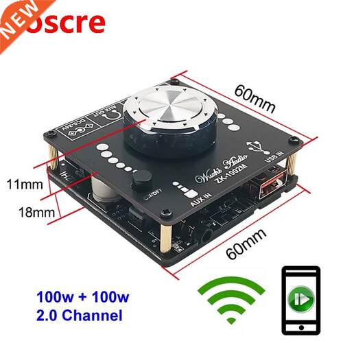 100W+100W Bluetooth-Compatible Wireless Digital Audio Power