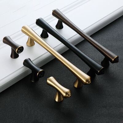 American pure copper door handle brass handle modern minimal