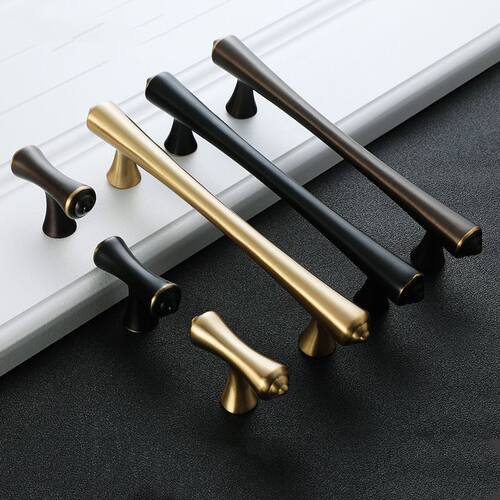 American pure copper door handle brass handle modern minimal
