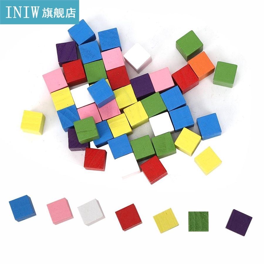 2 Sets Colored Block Set Pine Wood Children Geometry Enlight