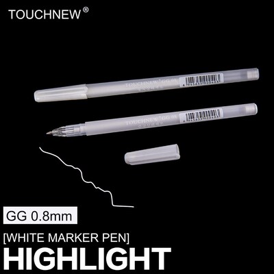 TOUCHNEW 0.8mm White Highlighter Pen Sketch Fine Liner Pen