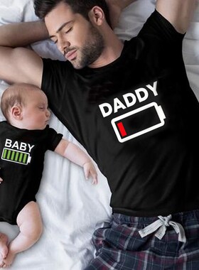 Family Matching Clothes Look Matching Outfit Funny Battery C