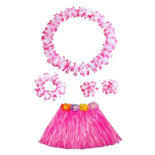 Kids Hawaiian Artificial Flowers Leis Garland Necklace Dress