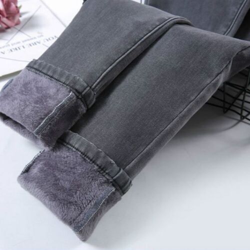 High Waist Velvet Thick Jeans Female Winter 2019 Skinny Stre