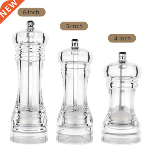 Acrylic Combo Pepper Mill and Salt Shaker with Adjustable Co