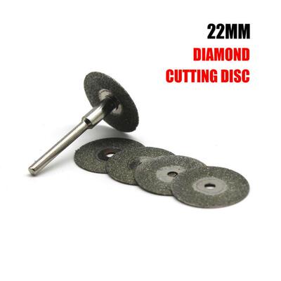 5PCS 22mm Emery Diamond cutting blades Drill Bit+1 Mandrel