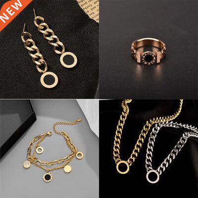 MEYRROYU Stainless Steel Punk Roman Numerals Fashion Jewelry