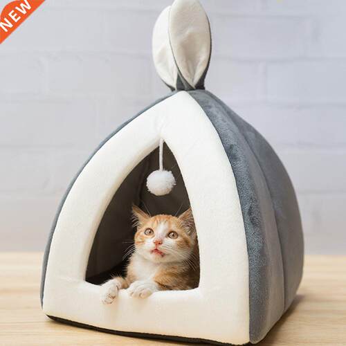 Pet Cat Bed Kitten House Warm Kitty Litter Foldable Cat Nest