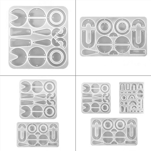 Crystal Epoxy Resin Mold Geometric Earrings Ear Pendant Cast