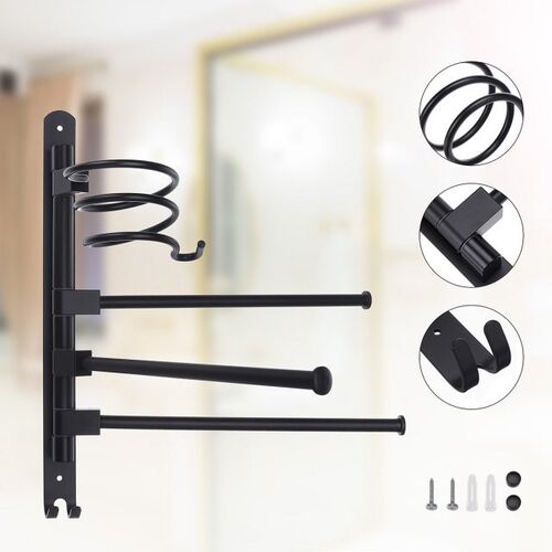 Home Hair Dryer Holder Storage Box Iron Shelf For Bathroom O