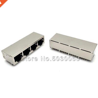 5pcs/lot RJ45 socket 4 ports shielded network socket m