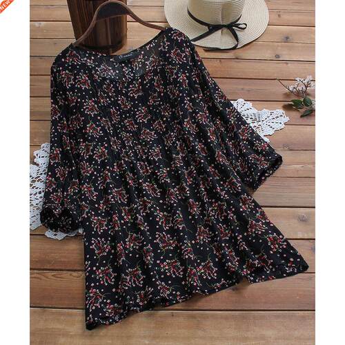 Print Floral Women's Tunic Shirt 5xl Plus Size Casua