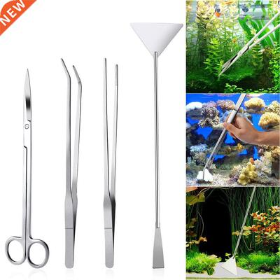 4-Piece Stainless-Steel Aquarium Plant Tool Set Terrarium Pl